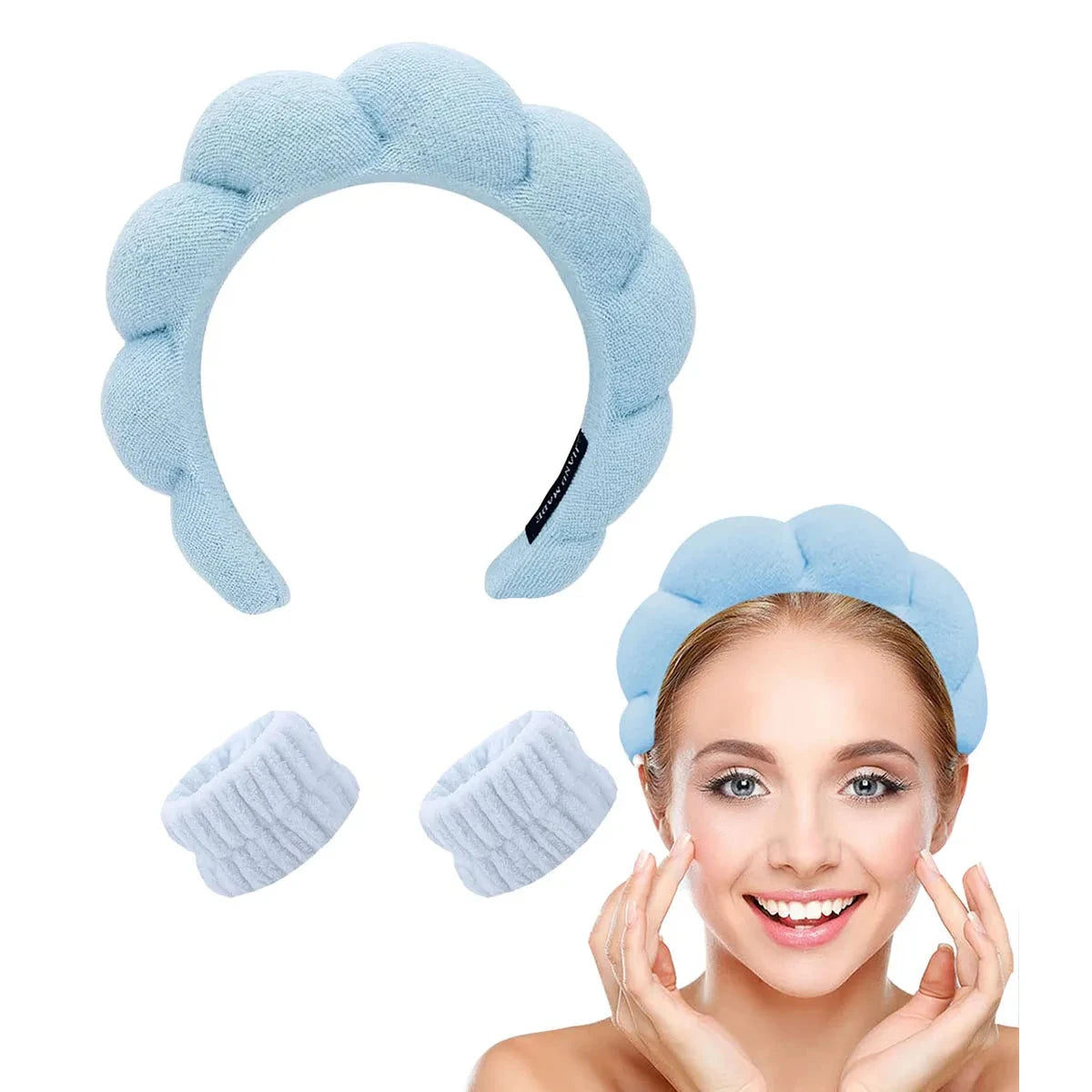 Nerovella SoftSpa™ Face Wash Headband & Wrist Set